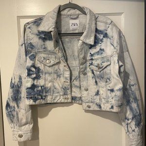Zara M Blue/White Tie Dye Denim Jacket